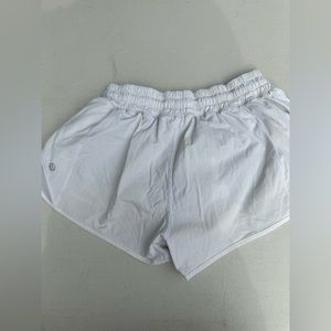 white shorty short lulu lemon shorts! Still in perfect condition!